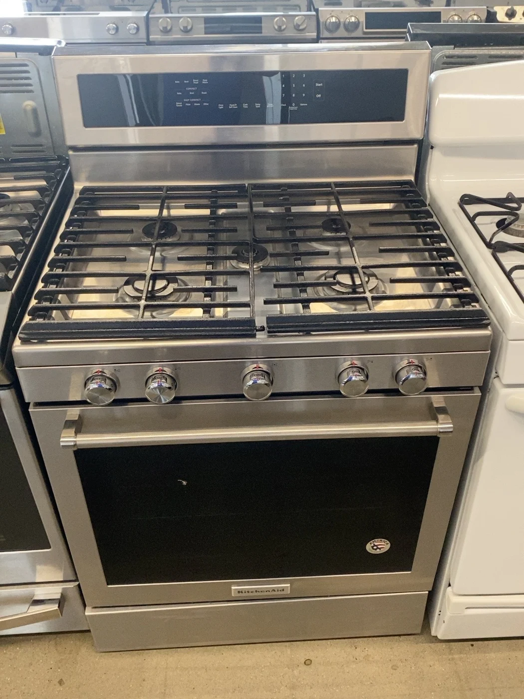 KitchenAid Gas range · five burners